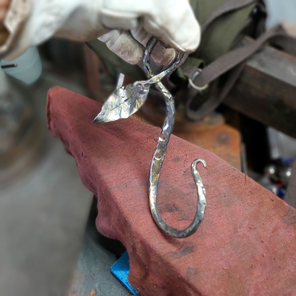 Forged metal coat hook